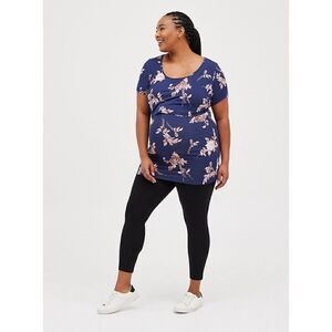 TORRID PREGNANCY MATERNITY NURSING TOP -SUPER SOFT NAVY PLUS SIZE 0X